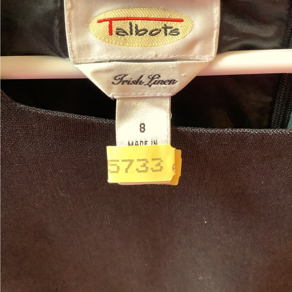 Talbots. Solid Black Irish Linen Lined Shift, She… - image 4
